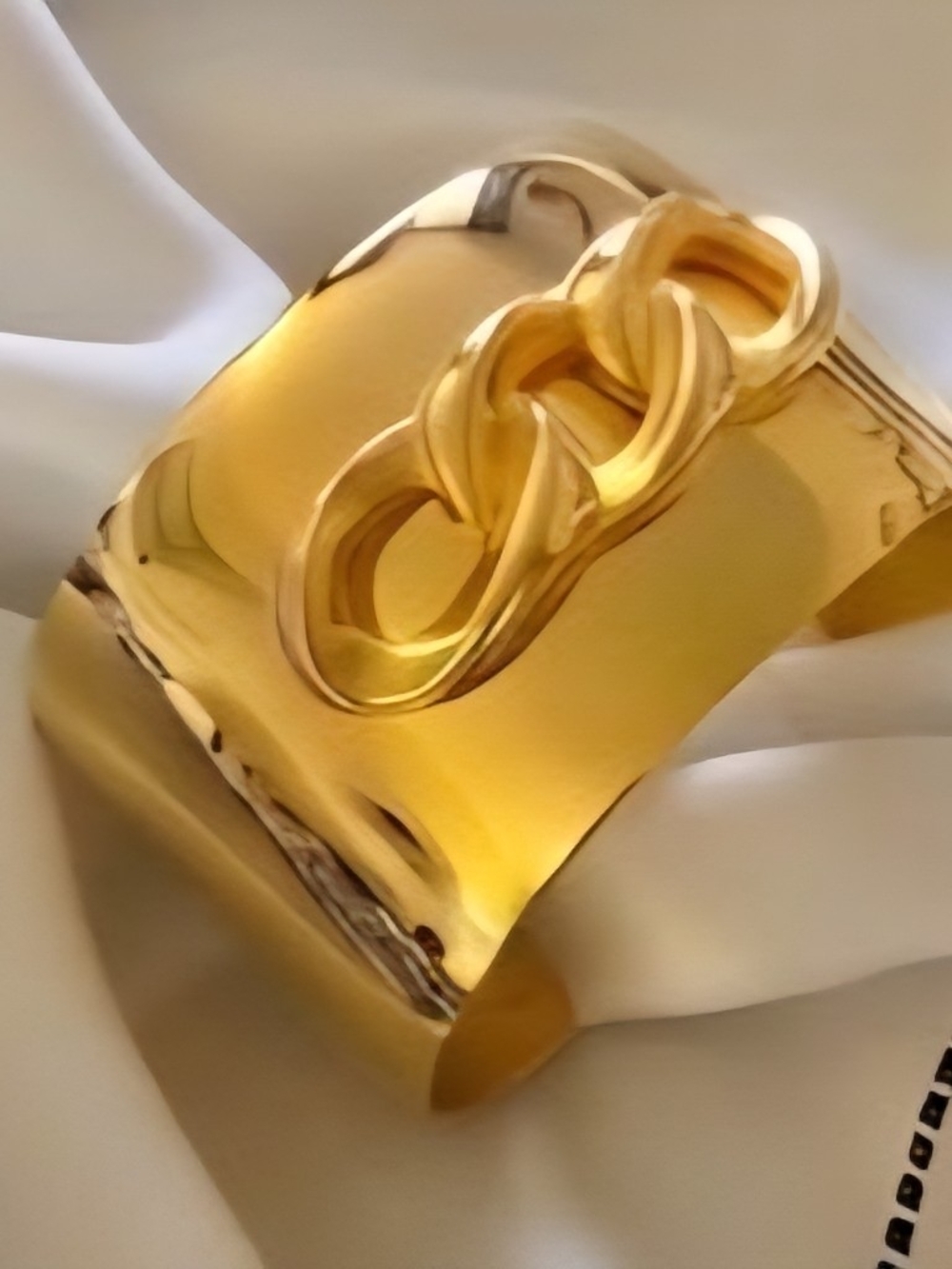 💛 STEELTIME 18K Gold-Plated Stainless Steel Statement Cuff Bracelet.